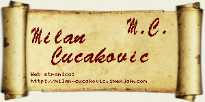 Milan Čučaković vizit kartica